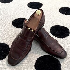 Magnanni Dark Brown Leather Loafers (includes shoe tree)